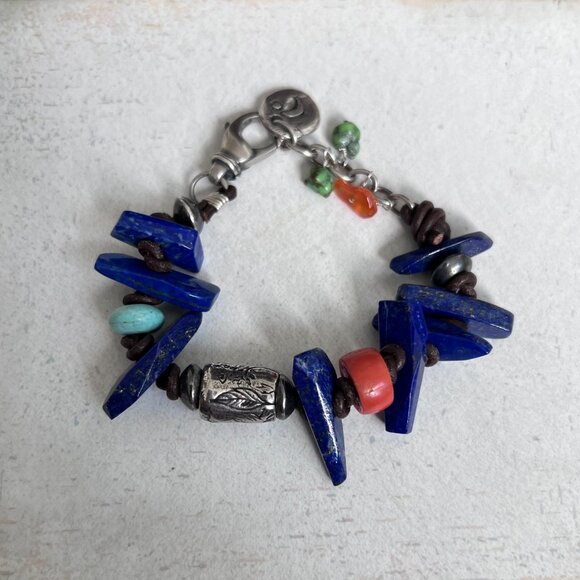 Jes maharry pewter bracelet - Gem retired Jes Maharry blue opal bracelet